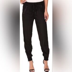 NWT Blank NYC Black Drawstring Joggers with Zipper Ankle Size XS